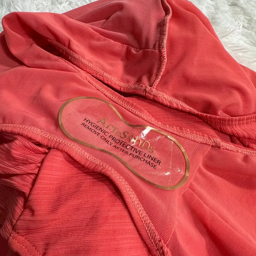 Artesands Aria Manet One Piece in Coral Plus Sz 20 Ruched V-neckline Swimsuit